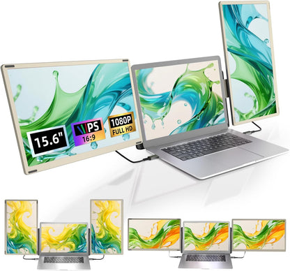 Dual Screen Laptop 15,6 inch FHD 1080P IPS Multi Display Laptop Monitor Laptop Monitor Scherm Verlenging voor 13,3-17" Laptop Compatibel met Windows Chrome