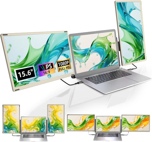 Dual Screen Laptop 15,6 inch FHD 1080P IPS Multi Display Laptop Monitor Laptop Monitor Scherm Verlenging voor 13,3-17" Laptop Compatibel met Windows Chrome