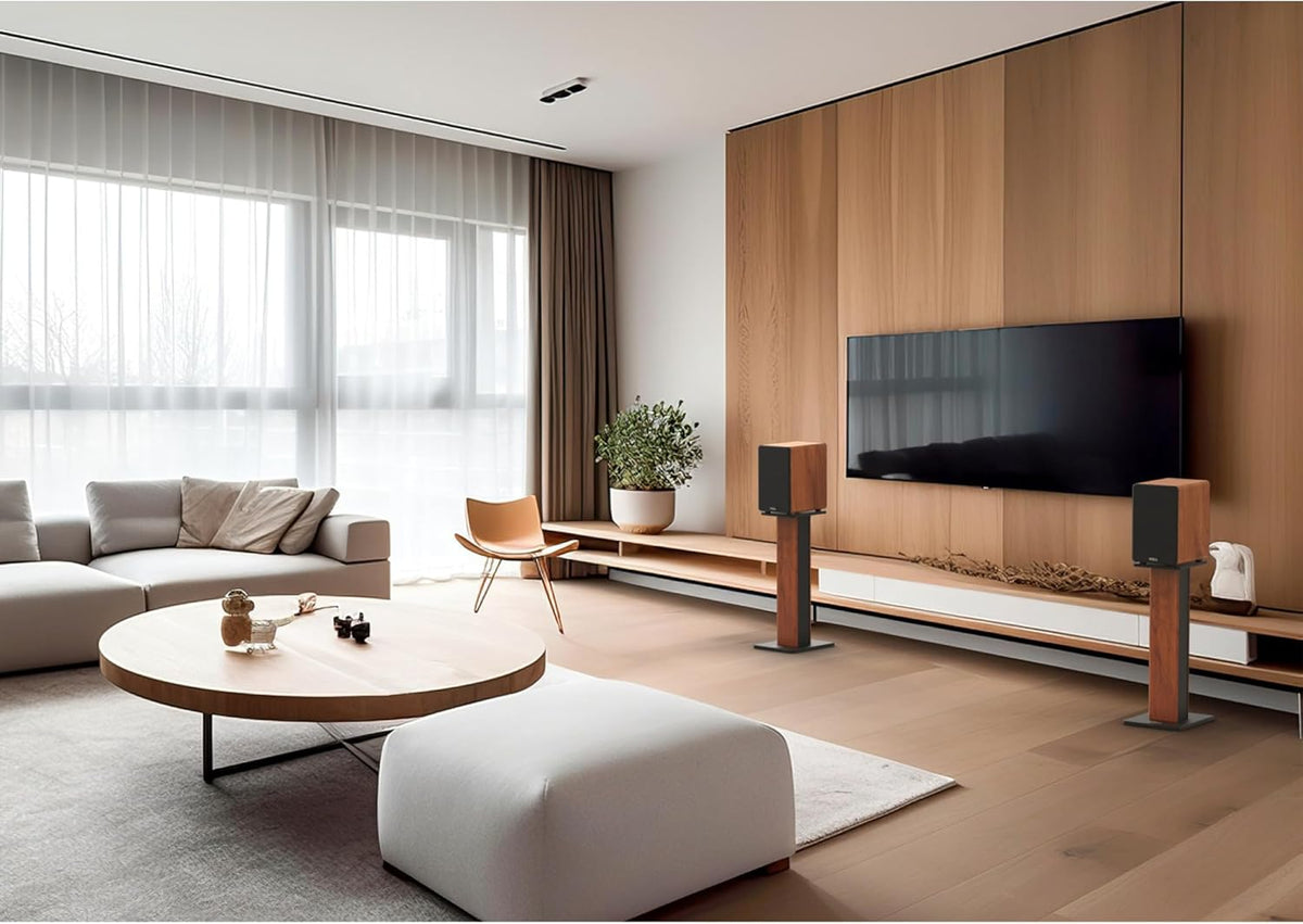 Wiibo Tempo 60 - paar luidsprekerhouders - 60 cm hoogte - solide antivibratiebasis - universele compatibiliteit met stereo hifi-luidsprekers en thuisbioscoop - antislip voetjes