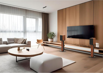 Wiibo Tempo 60 - paar luidsprekerhouders - 60 cm hoogte - solide antivibratiebasis - universele compatibiliteit met stereo hifi-luidsprekers en thuisbioscoop - antislip voetjes