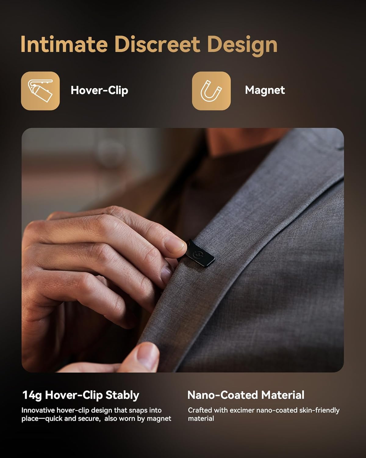 Hollyland Lark MAX 2 draadloze microfoon voor iPhone, camera en Android, AI-ruisonderdrukking, 32-bit full-chain audio, bereik 340 m, geschikt voor vloggen en streaming (1 zender + 1 camera-ontvanger)