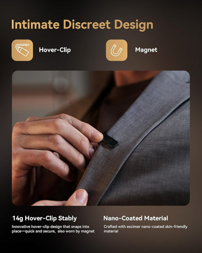 Hollyland Lark MAX 2 draadloze microfoon voor iPhone, camera en Android, AI-ruisonderdrukking, 32-bit full-chain audio, bereik 340 m, geschikt voor vloggen en streaming (1 zender + 1 camera-ontvanger)