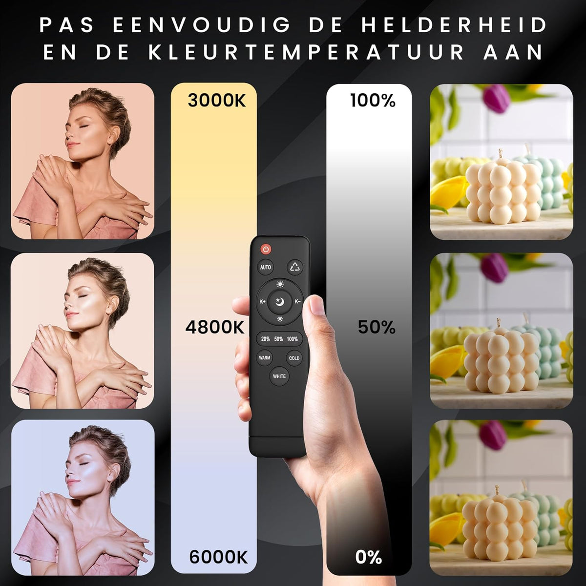 Green screen (3 x 3 m) met Achtergrondsysteem (3 x 2,6 m) - Fotostudio Set - Inc.Wit en Zwart achtergronddoek, Softbox, Paraplu’s, Lamphouders, LED lampen, Reflectiescherm & Draagtas