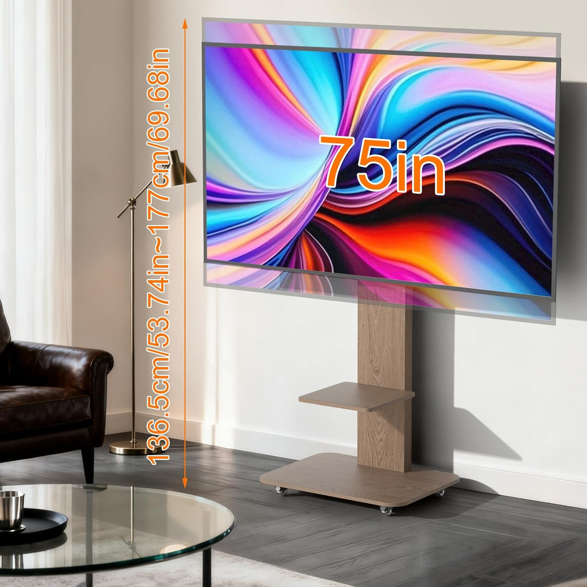 Oprolbare Tv Standaard – Tv Statief – Televisiestandaard – Schermstandaard – Tv Steun – Flexibele Plaatsing – Geschikt Voor Thuis En Kantoor