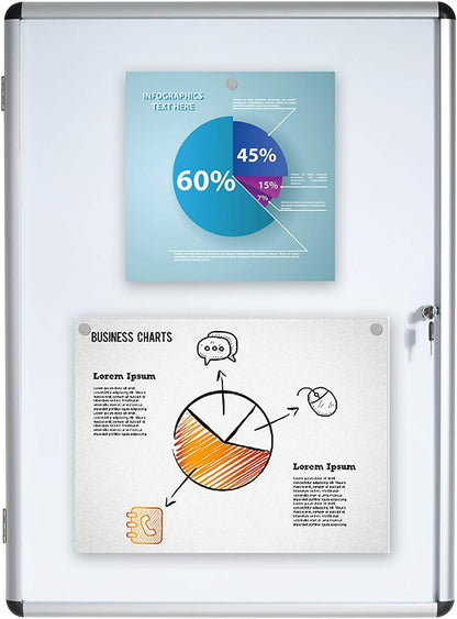 Bi-Office Magnetische vitrine Enclore, gelakt stalen oppervlak, acryl deur, aluminium frame, 72 x 67,4 cm (6X A4), wit