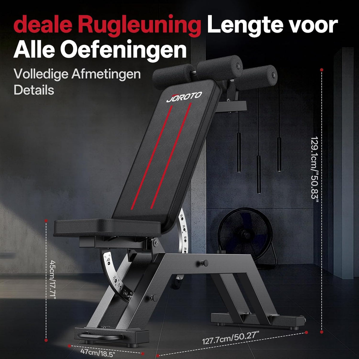 JOROTO MD70 Halterbank Verstelbaar, Multifunctionele Trainingsbank met Maximale Belasting 400KG/880LBS, 8-Weg Rugleuning & 5-Weg Zitting Verstelbaar, Fitnessbank voor Volledig Lichaamstraining