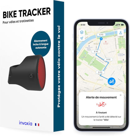 Invoxia Bike Tracker - GPS-tracker met diefstalbeveiliging voor fiets - Reflector met real-time waarschuwingen - 1 jaar abonnement inbegrepen - tot 3 maanden looptijd - discreet en licht - waterdicht