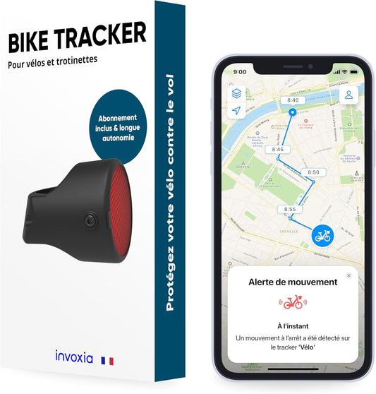 Invoxia Bike Tracker - Anti-diefstal GPS Bike Tracker - Reflector met realtime meldingen - 3-jarig abonnement inbegrepen - Batterijduur tot 3 maanden - Discreet en lichtgewicht - Waterdicht