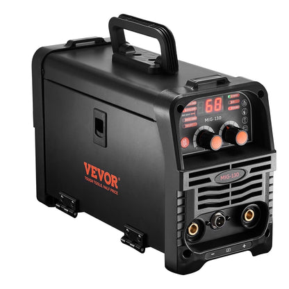 VEVOR MIG Welding Machine, 130A Synergistic MIG Welding Machine, 3-in-1 Flux Core MIG/MMA/Lift TIG Multiprocess Laser, with IGBT Inverter Technology and Digital Display Screen