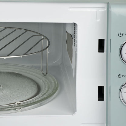 Magnetron – Oven – Microwavemachine – Keukenapparaat – Grillfunctie – 20 Liter Inhoud – 700 W Magnetronvermogen & 800 W Grillvermogen – Retro Groen Design