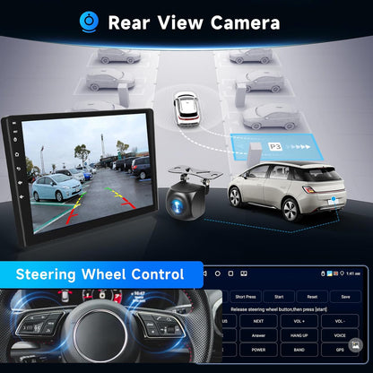 2-DIN autoradio – Multimediaset – Touchscreen radio – Android autoradio – Navigatiesysteem voor Seat Altea 2004-2016 / Toledo 2004-2009 – 9 inch HD-touchscreen – Draadloze CarPlay, Android Auto en Mirror Link