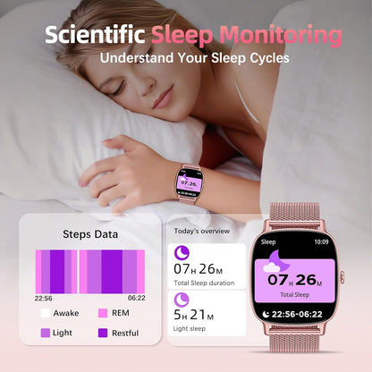 coioc Smartwatch voor dames, HD fitnesstracker, meer dan 120 sportmodi, fitnesshorloge voor iOS en Android, goud