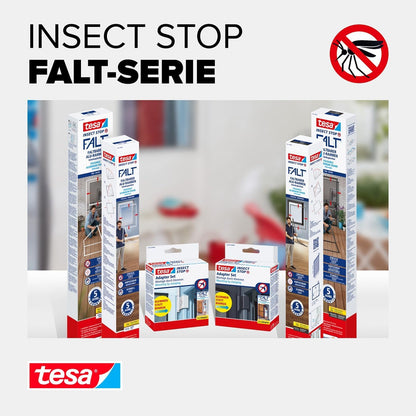 tesa Insect Stop vouwdeur - opvouwbaar aluminium frame met vliegengaas voor deuren - met verstelbaar telescopisch frame - antraciet - 80 cm x 170 cm tot 100 x cm x 220 cm
