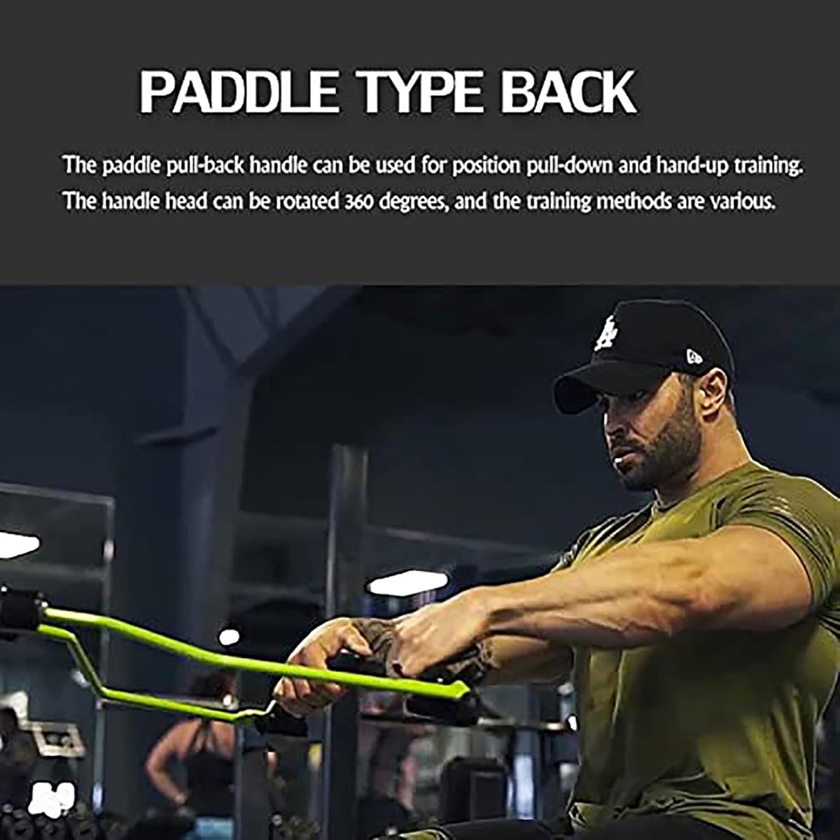 KORIKAHM Verstelbare lat-pulldown-stang, kabelmachine-accessoire voor sportschool of thuisfitness – T-bar row- en lat-pulldown-greep met brede, neutrale grip