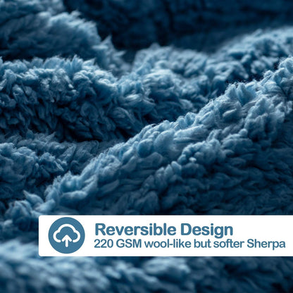 Sivio Verzwaarde deken Queen 9 kg voor volwassenen, ultra pluizige warme sherpa en gezellige pluche flanellen fleece, dubbele queensize dikke beddeken, zware deken geweldig om te ontspannen, 150 x 200