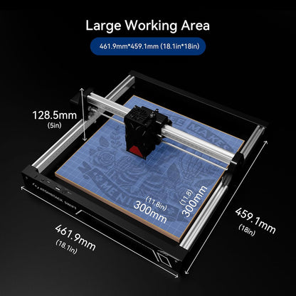 ATOMSTACK 7W laser engraving machine, Swift 7W laser cutter, 0.01 mm high-precision laser cutter for wood and metal, dark acrylic, leather, engraving area 300 × 300 mm