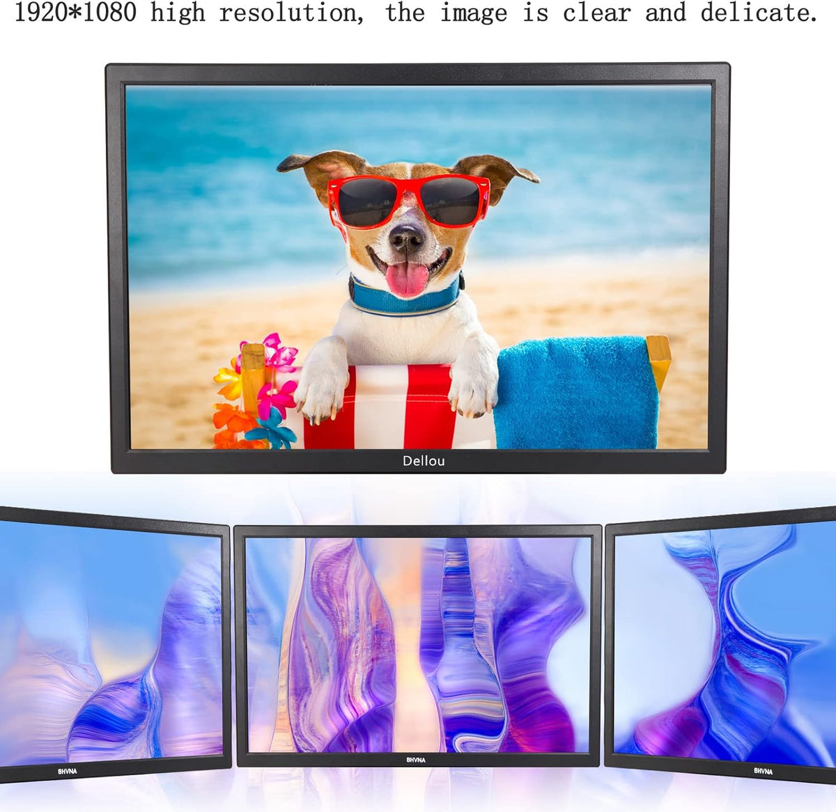 Bewakingscameramonitor met 56 cm (22 inch) touchscreen, multifunctioneel, HDMI, AV, BNC, VGA, USB-ingang, computermonitor met lcd-display, 1920 x 1080 Full HD