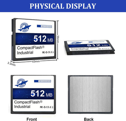 Dogfish Compact Flash geheugenkaart, 512 MB, 10 stuks, industriële CF Card type I voor industriële apparaten, CNC-machines, ingebedde systemen en oude camera's