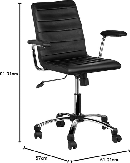 Premier Housewares bureaustoel met armleuningen, 91- x 61 x 57 cm, zwart
