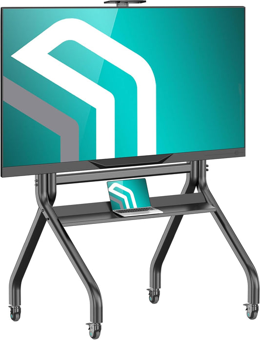 Mobiele TV Standaard Zwart – TV Standaard Verrijdbaar – Televisie Standaard Op Wielen – TV Vloerstandaard – TV Scherm Op Wielen – Geschikt Voor 60 Tot 120 Inch – Draagvermogen Tot 120 Kg