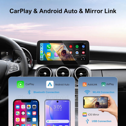 10,25 Inch Touchscreen – HD Display – Draadloos CarPlay – Android Auto – MirrorLink – Compatibel Met NTG 5.0/5.1/5.2 – Automatische Dag-/Nachtmodus – Volledige Systeemintegratie
