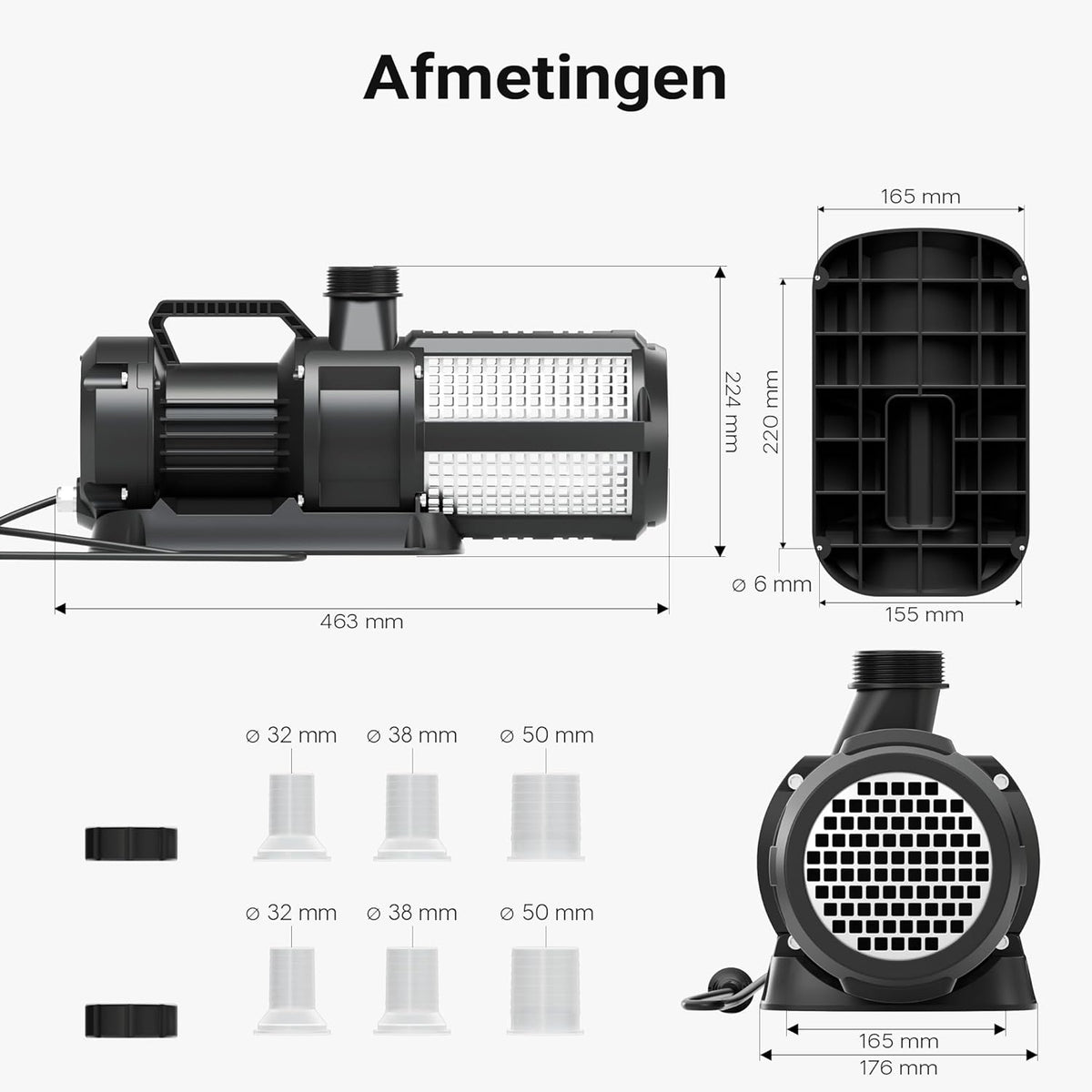SunSun SuperEco CET-26000 vijverpomp filterpomp 330 W debiet 26.000 l/h met 10 meter kabel