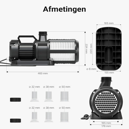 SunSun SuperEco CET-26000 vijverpomp filterpomp 330 W debiet 26.000 l/h met 10 meter kabel