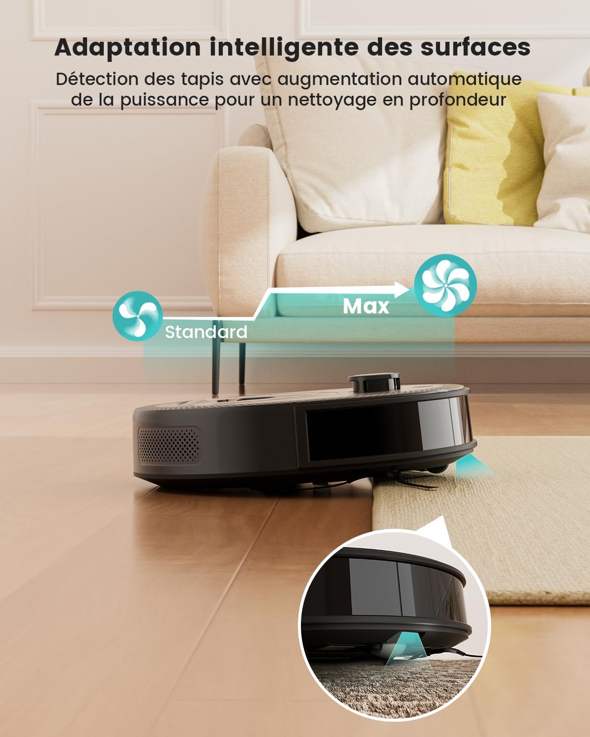 LEFANT Robotstofzuiger met dweilfunctie M1, robotstofzuiger met dweilfunctie, lasernavigatie, robotstofzuiger met app-bediening, zuig- en dweilrobot, ideaal voor dierenharen, tapijten, harde vloeren