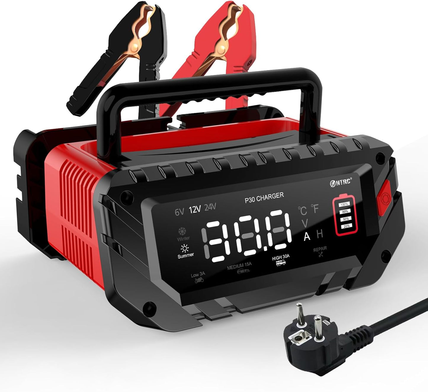 Autolader – Auto-Acculader – Batterijlader – Snelader – Accu Oplader – Intelligent 9-traps Laadproces – Geschikt voor 6V/12V/24V Lithium-ion en Loodzuur