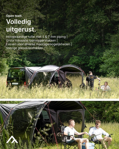 qeedo Motorluifel Bus - Stevige luifel met UV-bescherming (UV80) & donkere coating - Past op bus, bestelbus en camper, Diverse montagemogelijkheden, Bevestiging met 5 en 7 mm dubbele bies