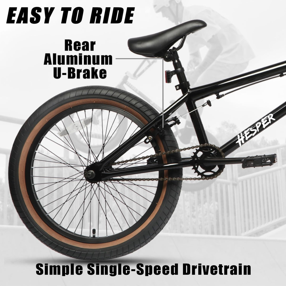 AVASTA Hesper 20 inch kinderfiets, Freestyle BMX, met 4 pegs, fietsen voor 6-14 jaar oude jongens en beginners, verschillende kleuren