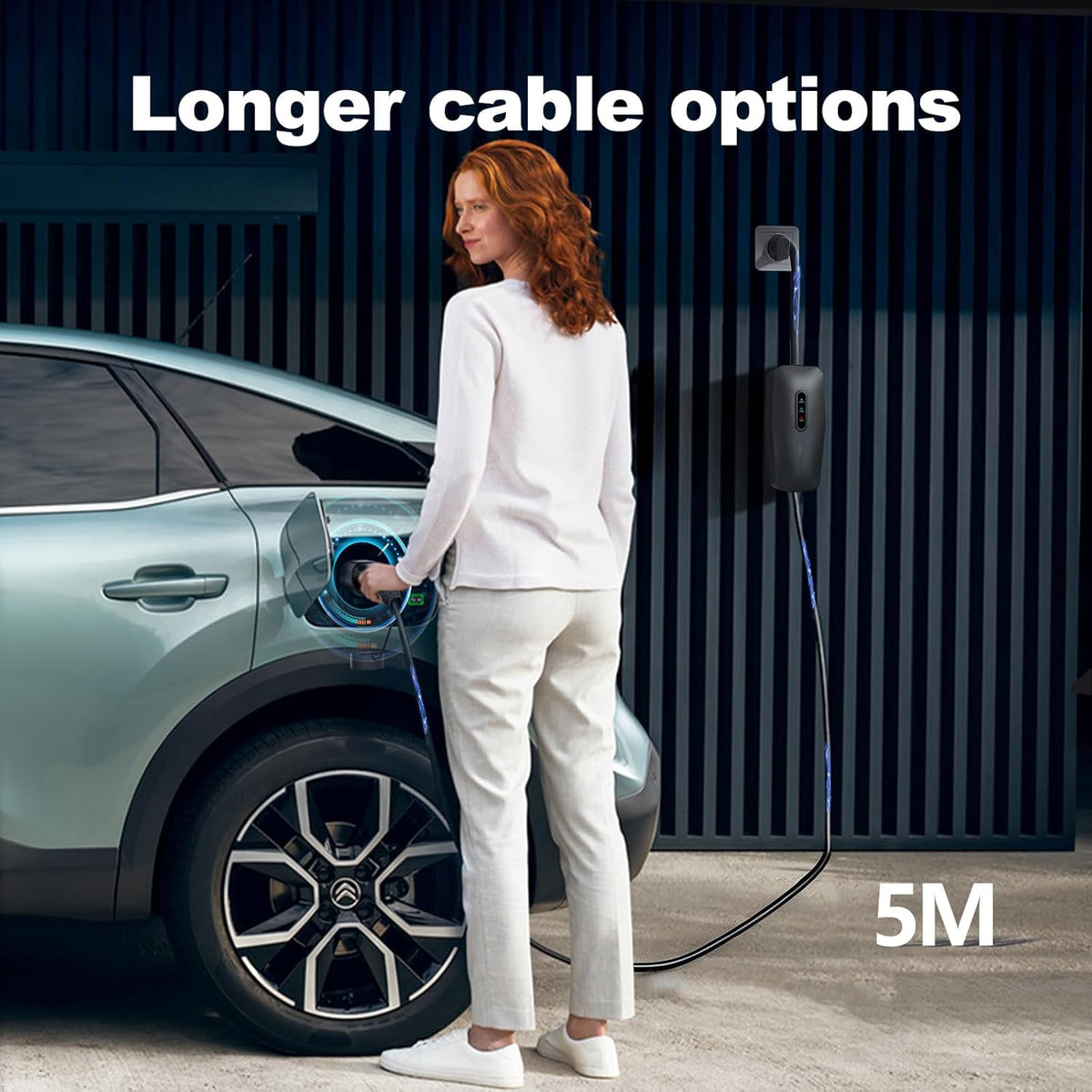 Oplaadkabel Type 2 – EV Laadkabel – Elektrische Autokabel – Type 2 Stekkerkabel – Thuislaadkabel – 15 Meter Lang – 3,68 kW Laadvermogen – IP65 Waterdicht