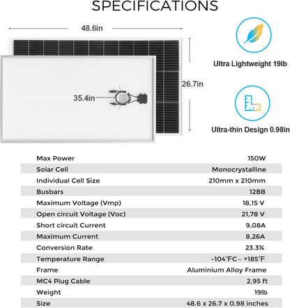 XINPUGUANG zonnepaneel kit (150w)
