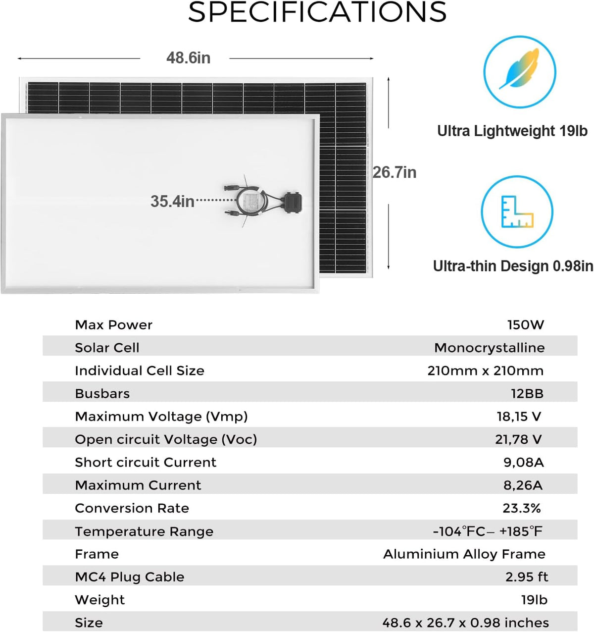 XINPUGUANG 300w 2x 150w zonnepaneel kit (300w)