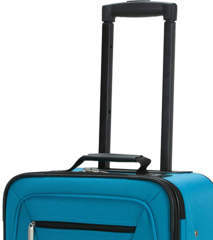 Rockland Bagage, voor reis, modieus, softside, uitbreidbare rechtopstaande set, blauwe luipaard, 4-delig
