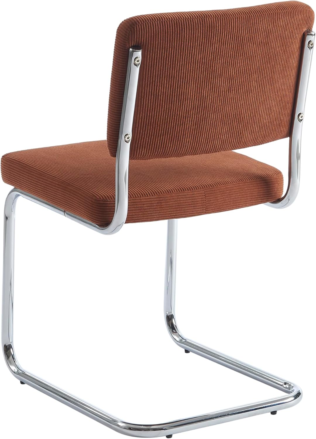 BAÏTA - Set van 2 stoelen Jack Corduroy Terre de Siena Chroom Metalen Poten