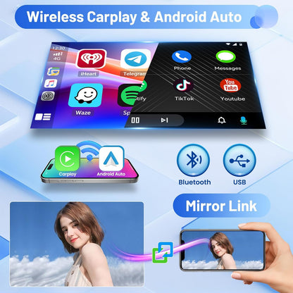 Autoradio – Multimedia Systeem – Navigatie Radio – Auto Stereo – Inbouw Radio – 9 Inch Touchscreen – Wireless CarPlay & Android Auto