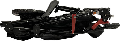 PETIQUE Chinook Zwart | Luxe hondenwandelwagen | Vouwen met één hand | 12" Eva-banden voor en achter voor extra comfort | Reflecterende binding | Houdt huisdier tot 23 kg | Dierendrager