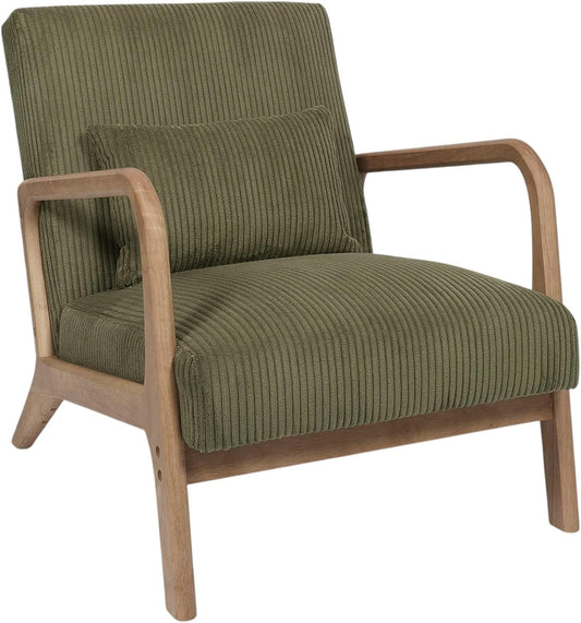 HOME DECO FACTORY, HD0531, Moderne groene velvet fauteuil voor in de woonkamer, ergonomisch ontwerp voor optimaal comfort, ideaal voor ontspanning en lezen, afmetingen 64,5x75x83 cm, groene kleur