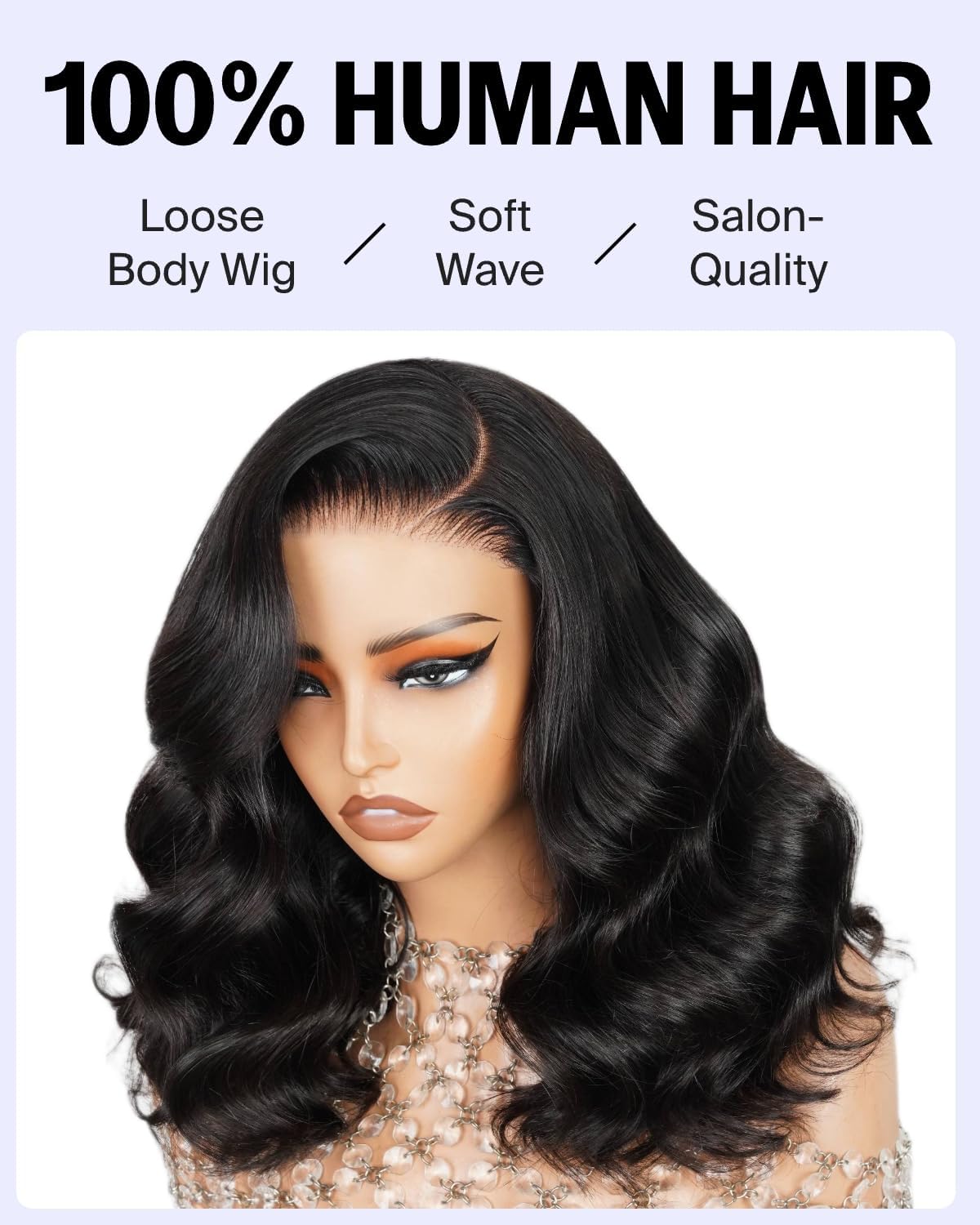 MEGALOOK 5×6 Pre Cut Lace Frontal Wig Ready to Go Glueless Wigs Human Hair for Black Women 12A Salon-Quality Loose Body Wave Human Hair Closure Wig 220% Density Pre Plucked Bleached Tiny Knots 18 Inch