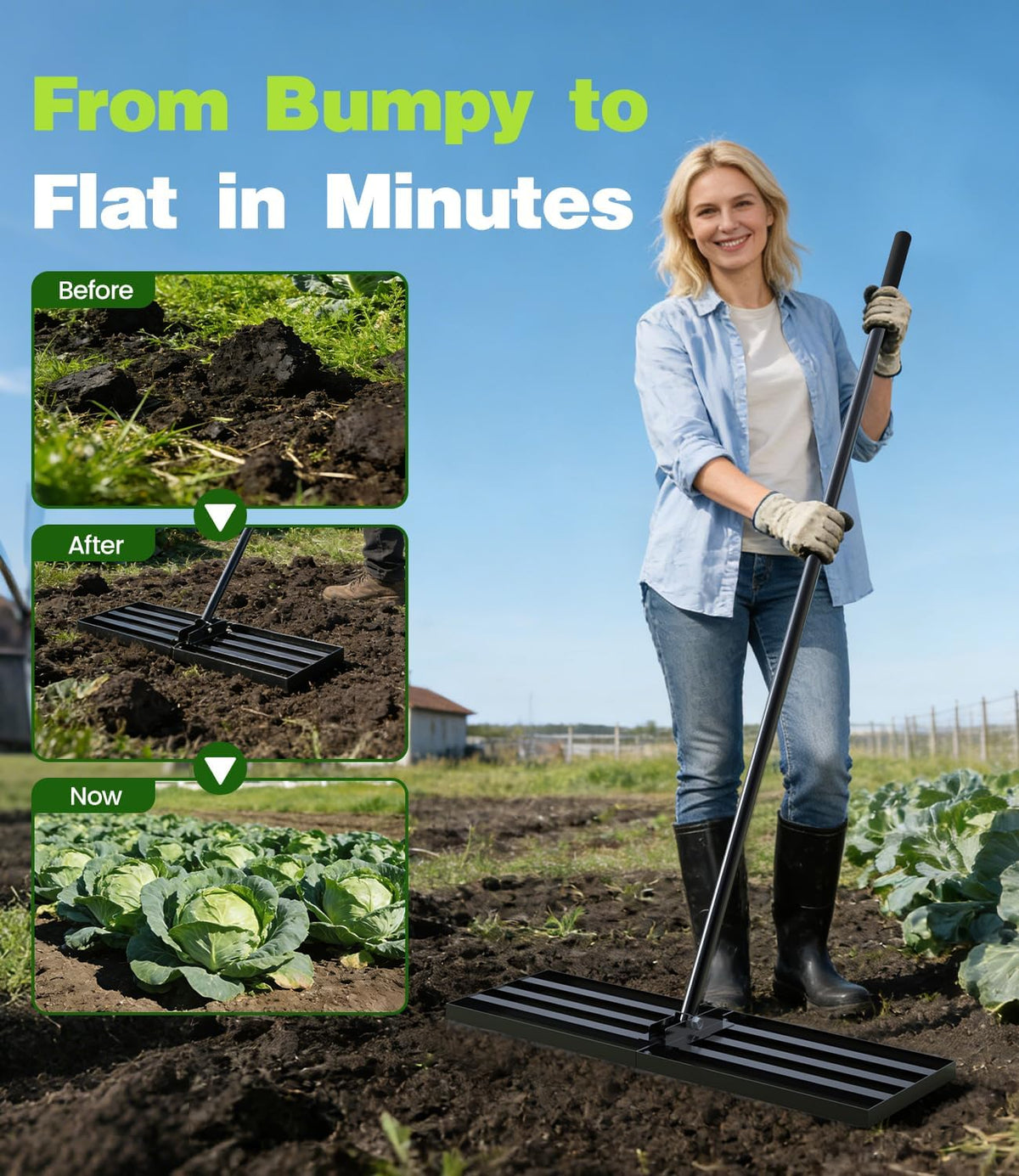 Gras Egaliseerhark – Gazonhark – Tuinhark – Egaliseerhark – Grashark – Duurzaam Metaal – Compact En Handzaam
