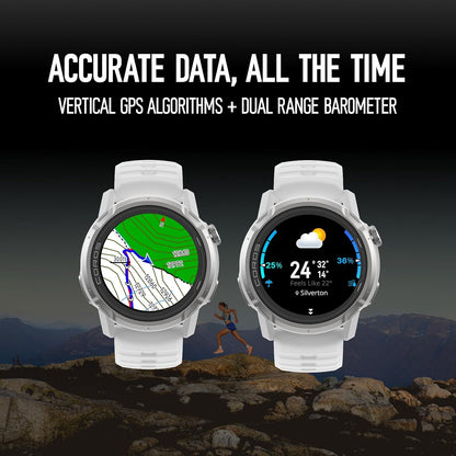 COROS APEX 4 (42 mm) GPS-horloge, 1,2-inch MIP-touchscreen, wereldwijde kaarten met stapsgewijze navigatie, batterijduur van 34 dagen, microfoon voor het opnemen van spraakmemo's, realtime weer - Wit