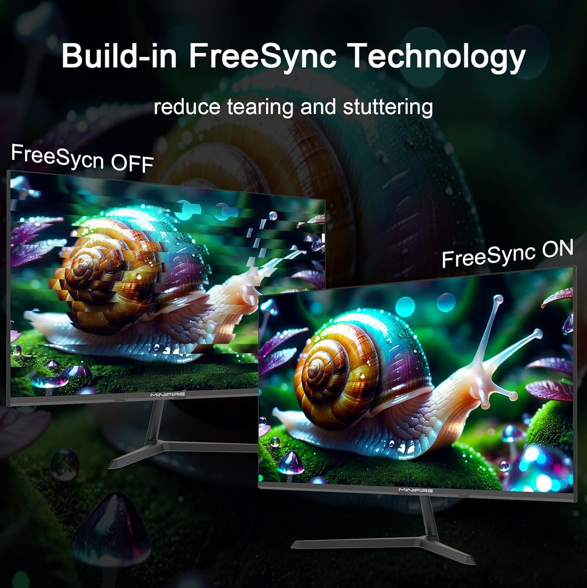 Minifire Monitor 27 inch PC Monitor, 100 Hz, FHD (1920 x 1080), sRGB 110%, HDMI 1.4, USB-C, Anti-Bluelight, VESA 100 x 100 mm (Type C Cable Included) - QUORE