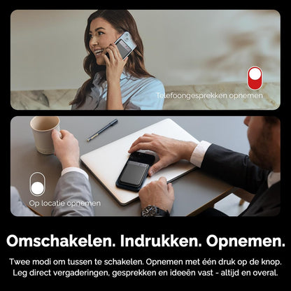 Plaud Note Digitale AI Spraakrecorder voice recorder met AI Transcriptie en samenvattingen audio ondersteunt 112 talen audio recorder voor colleges vergaderingen (Zwarte Hoes met Zwarte Note)