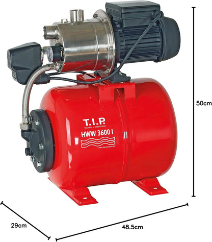 Hydrofoorpomp – Drukpomp – Waterpomp – Tuinpomp – Automatische Pomp – 650 Watt Motor – Roestvrijstalen Behuizing met 18L Drukvat