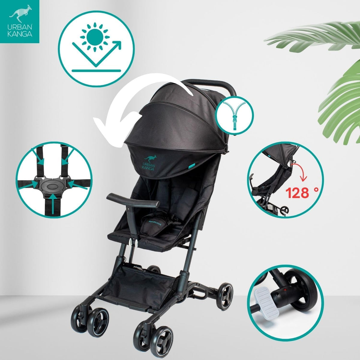 Urban Kanga Bandicoot – Lichtgewicht Reisbuggy Cabineformaat – Compact Inklapbaar – Geschikt tot 22 kg