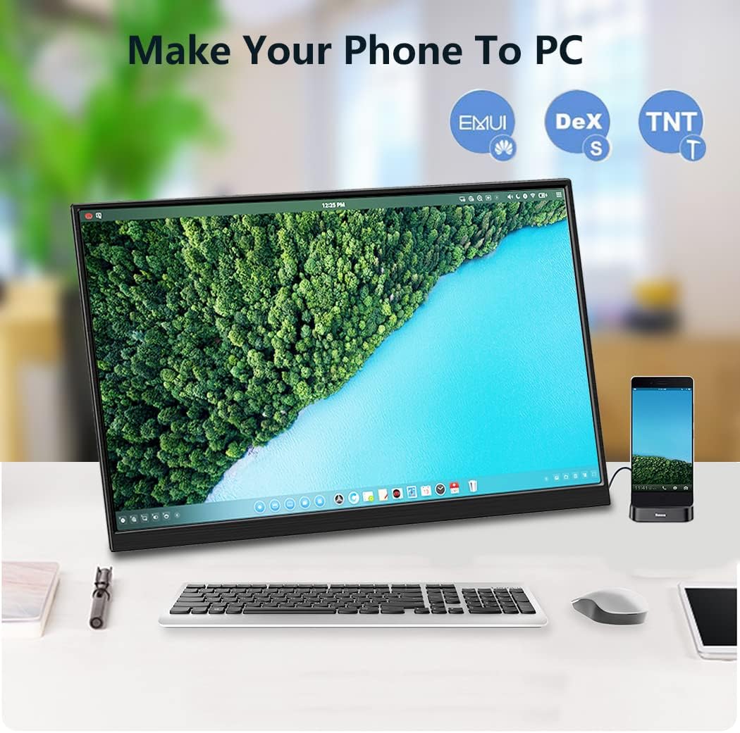 4k Portable Monitor, 14 Inch Portable Screen, USB C, 10 Bit Adobe 95% HDR Game Display with USB C/HDMI/Mini DP Compatible with Game Console/PC/Surface - QUORE