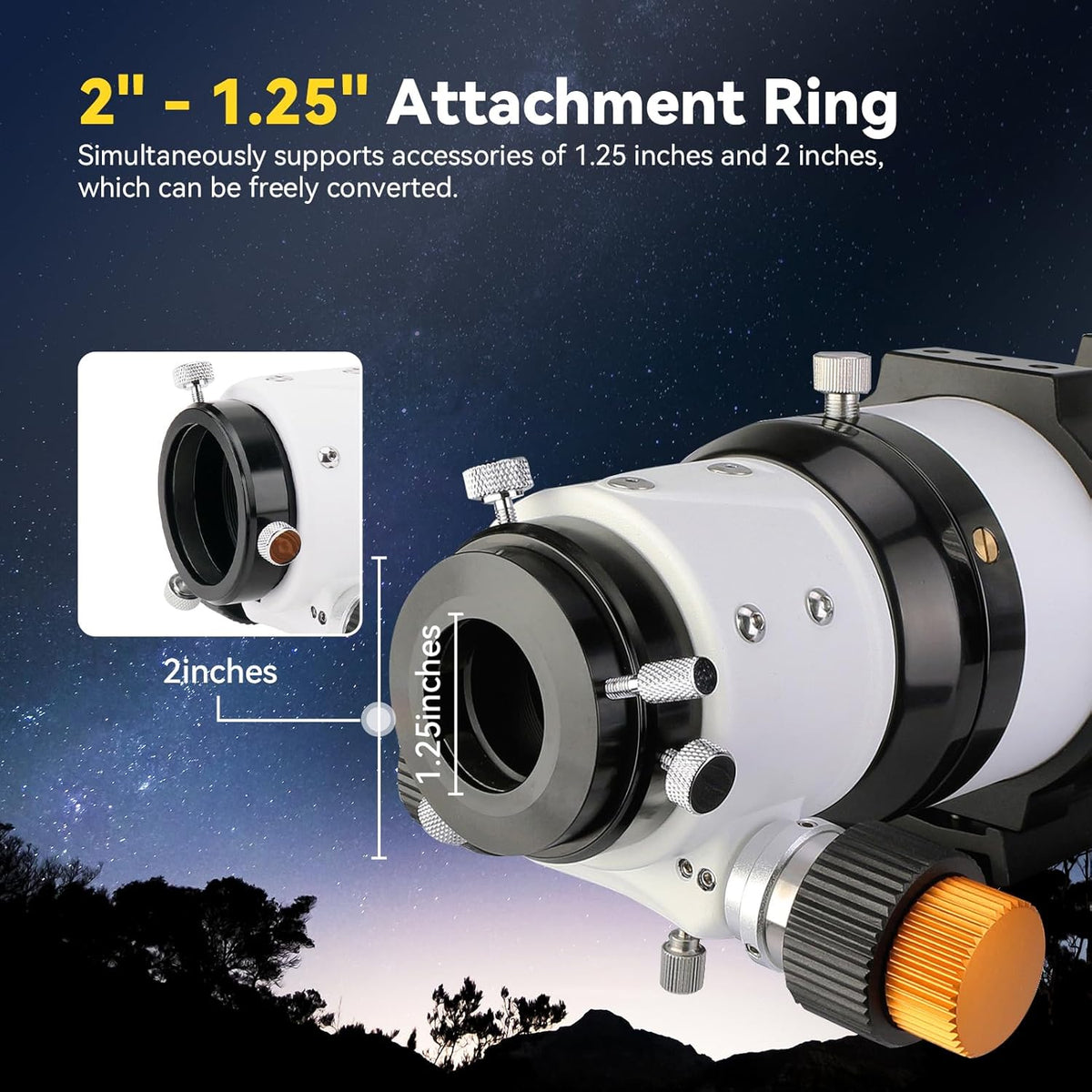 Svbony SV503 Telescope Refractor OTA, 80F7 Double ED Optical Tube Constructions Ultra Low Spread, with Dual Speed Focuser for Deep Sky Astrophotography Visual Astronomy - QUORE