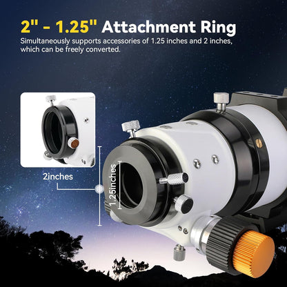 Svbony SV503 Telescope Refractor OTA, 80F7 Double ED Optical Tube Constructions Ultra Low Spread, with Dual Speed Focuser for Deep Sky Astrophotography Visual Astronomy - QUORE