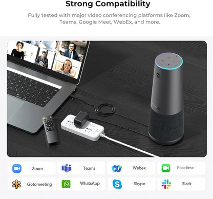 Nuroum C40S 4K videoconferentie-webcam met microfoon en luidspreker, 8MP CMOS-sensor/5x zoom/120° ultragroothoek/auto-framing, videoconferentiesysteem met afstandsbediening voor zoom/teams/pc/laptop